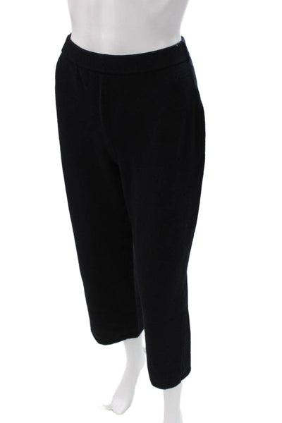 St. John Collection Womens Cropped Pants Black Viscose Blend Pull On Size 4