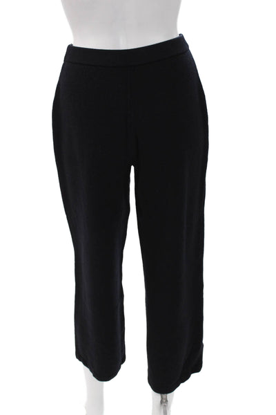 St. John Collection Womens Cropped Pants Black Viscose Blend Pull On Size 4