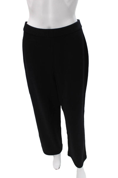 St. John Basics Women Dress Pants Black Knit Pull On Size 8