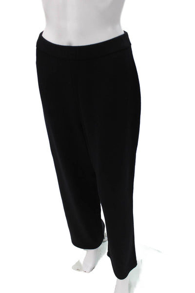 St. John Basics Women Dress Pants Black Knit Pull On Size 8