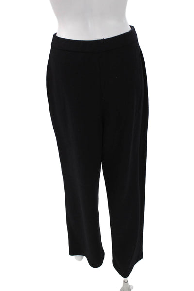 St. John Basics Women Dress Pants Black Knit Pull On Size 8
