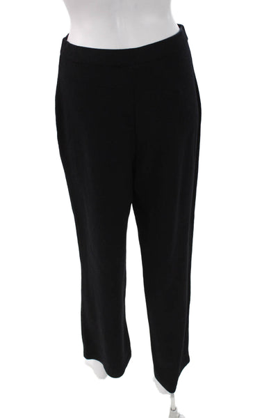 St. John Basics Womens Dress Pants Black Viscose Blend Pull On Size 8
