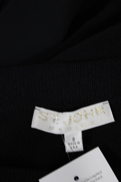 St. John Basics Womens Dress Pants Black Viscose Blend Pull On Size 8