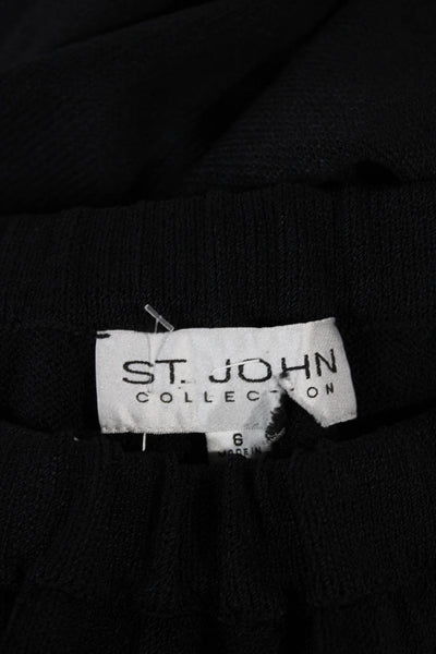 St. John Collection Women Black Knit Pull On Dress Pants Size 6