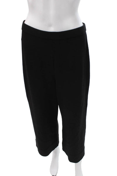 St. John Caviar Women Cropped Pants Black Viscose Blend Size 8