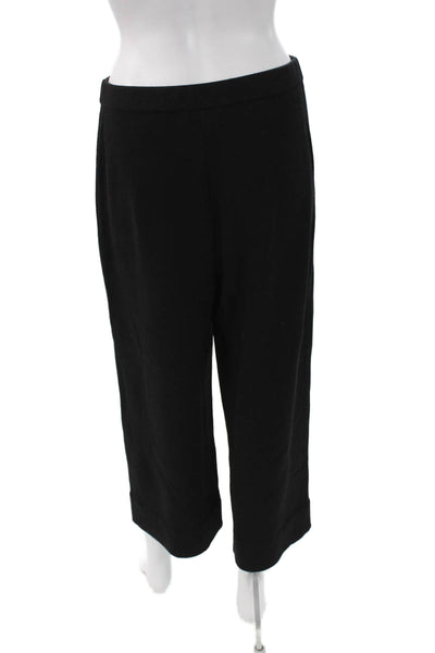 St. John Caviar Women Cropped Pants Black Viscose Blend Size 8