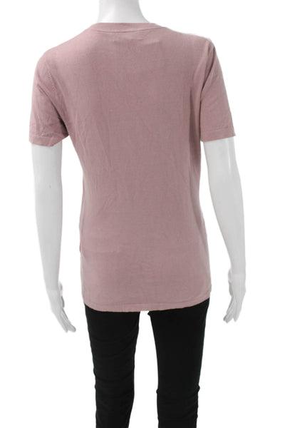 Hatch Womens Maternity Basic T-Shirt Pink Crew Neck Short Sleeve Size 3