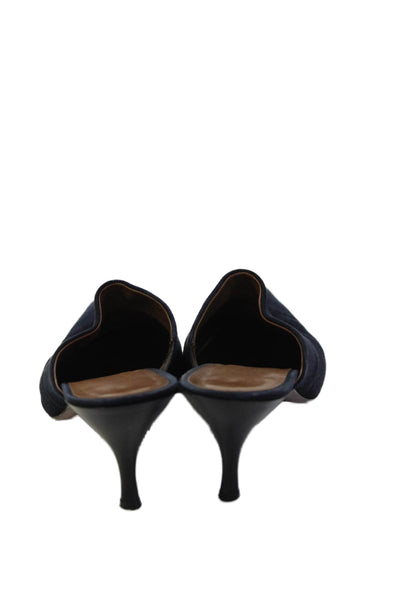 Donald J Pliner Womens Suede Pointed Toe High Heels Mules Shoes Black Size 7.5M