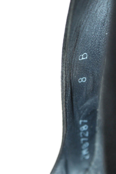 Stuart Weitzman Womens Pointed Toe Embellished Heels Shoes Black Silver Size 8B