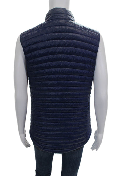 Peter Millar Womens Quilted Nylon Vest Blue Sleeveless Zip Size S