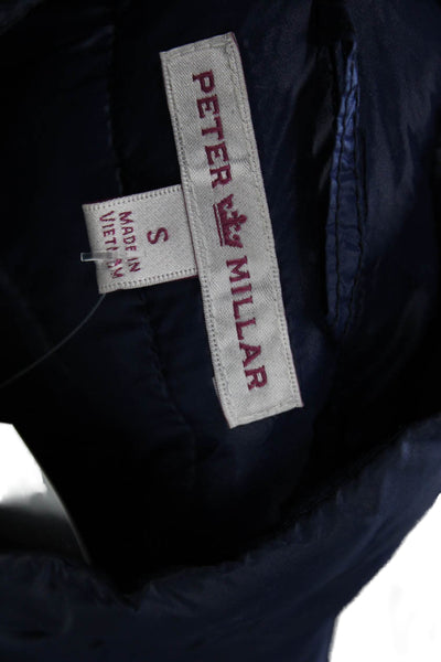 Peter Millar Womens Quilted Nylon Vest Blue Sleeveless Zip Size S