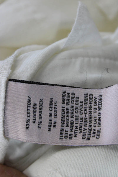 Nanette Nanette Lepore Womens White Cropped Pants Button Closure Size 4