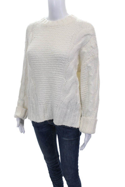 Splendid Women Pullover Sweater Ivory Crew Neck Long Sleeve Size XS