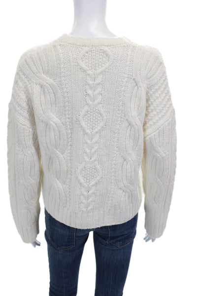 Splendid Women Pullover Crew Neck Long Sleeve Ivory Size XS