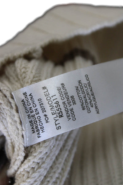 Splendid Women Ivory Striped Collared Pullover Sweater Long Sleeve Size XS