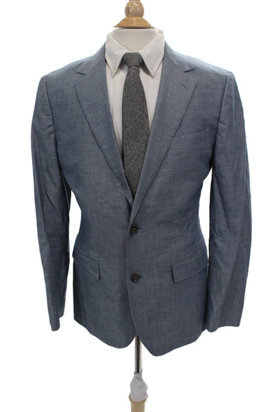 Bonobos Mens Blue Solid 100% Cotton Blazer Size 40