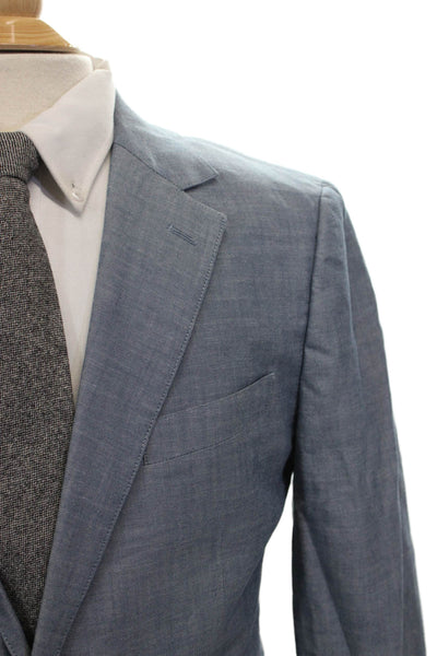 Bonobos Mens Blue Solid 100% Cotton Blazer Size 40