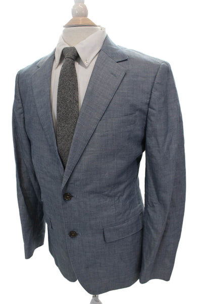 Bonobos Mens Blue Solid 100% Cotton Blazer Size 40
