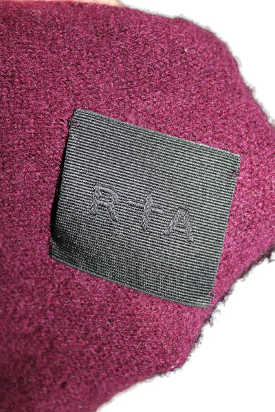 R+A Womens Cardigan V-Neck Purple 100% Cashmere Long Sleeve Size S