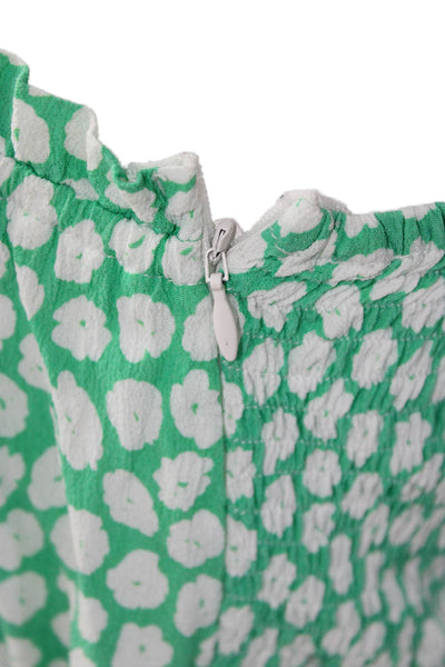 Faithfull The Brand Womens Green Floral Sundress Square Neck Sleeveless Size 4
