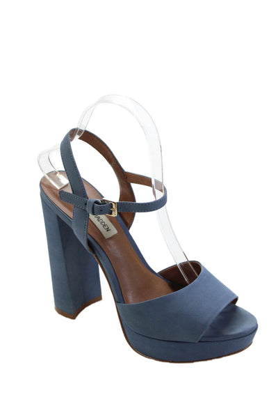 Steve Madden Womens Platform Slingbacks Sandal Heels Blue Size 8 Medium