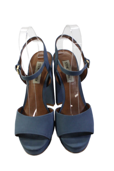 Steve Madden Womens Platform Slingbacks Sandal Heels Blue Size 8 Medium
