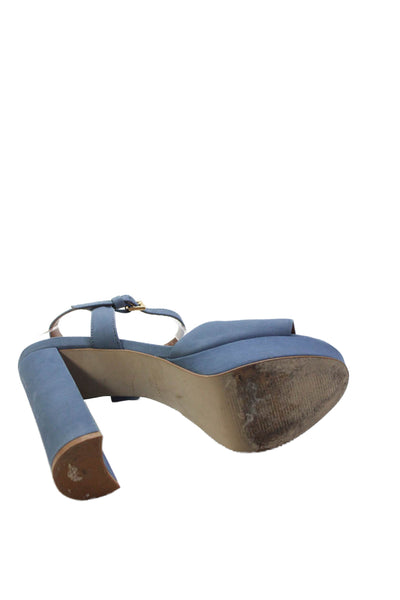 Steve Madden Womens Platform Slingbacks Sandal Heels Blue Size 8 Medium