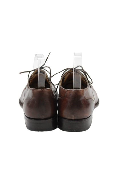 Magnanni Mens Leather Lace Up Dress Shoe Oxfords Brown Size 8 Medium