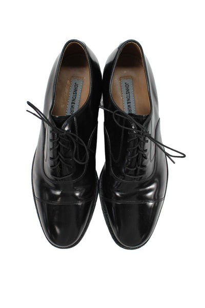 Johnston & Murphy Mens Patent Leather Dress Shoe Oxfords Black Size 9.5 D