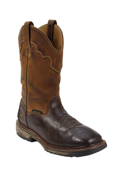 Dan Post Mens Leather Pull On Waterproof Cowboy Boots Brown Size 8