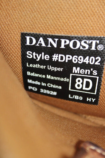 Dan Post Mens Leather Pull On Waterproof Cowboy Boots Brown Size 8
