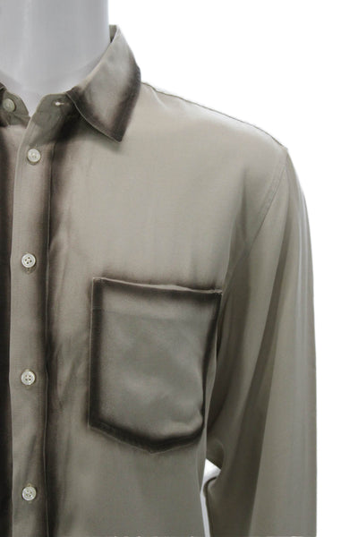 Scotch & Soda Mens Long Sleeves Button Down Shirt Beige Brown Size Small