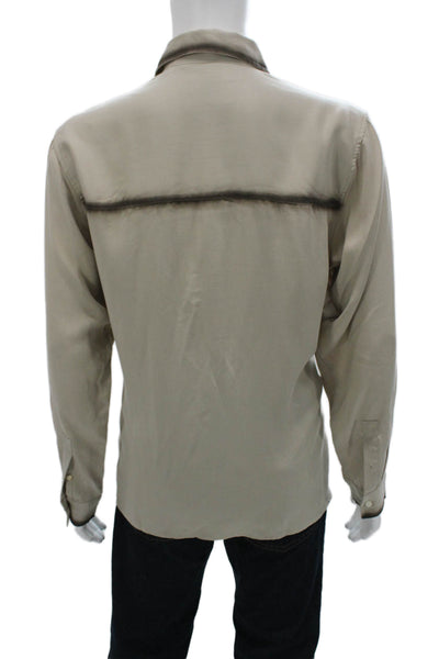Scotch & Soda Mens Long Sleeves Button Down Shirt Beige Brown Size Small