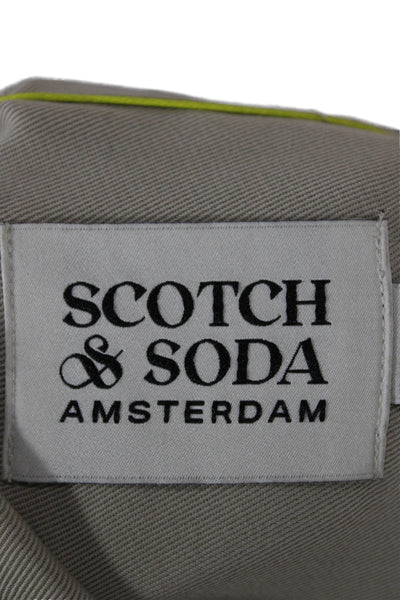 Scotch & Soda Mens Long Sleeves Button Down Shirt Beige Brown Size Small
