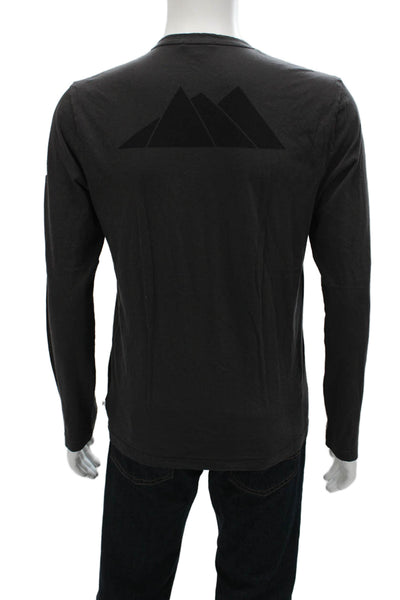 Standard James Perse Mens T-Shirt Long Sleeve Gray Graphic Aspen Size 1XT