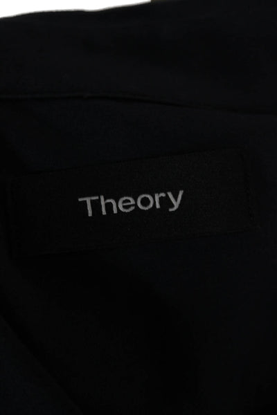 Theory Mens Dress Shirt Blue Button-Up Collared Long Sleeve Cotton Size S