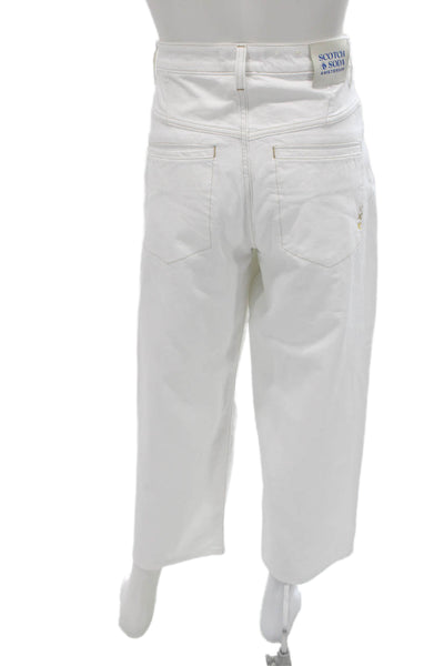 Scotch & Soda Mens White Wide-Leg Jeans Size 31