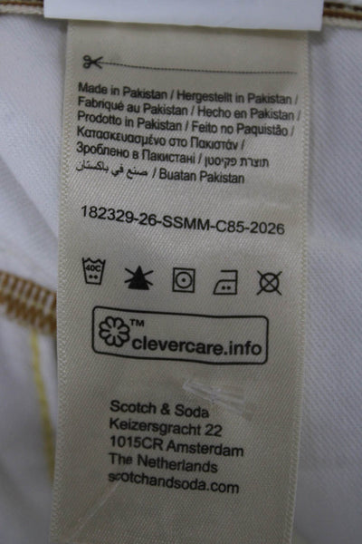 Scotch & Soda Mens White Wide-Leg Jeans Size 31