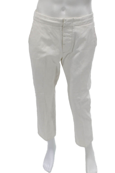 Standard James Perse Mens Ivory Chino Pants 25in Inseam Button Size 30