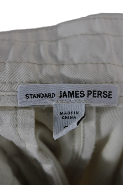 Standard James Perse Mens Ivory Chino Pants 25in Inseam Button Size 30