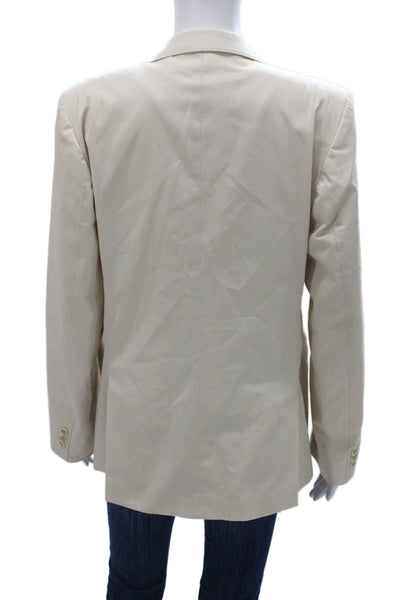 Peter Elliot Women Basic Jacket Beige 100% Cotton Button Long Sleeve Size 18