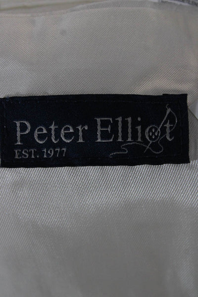 Peter Elliot Women Basic Jacket Beige 100% Cotton Button Long Sleeve Size 18