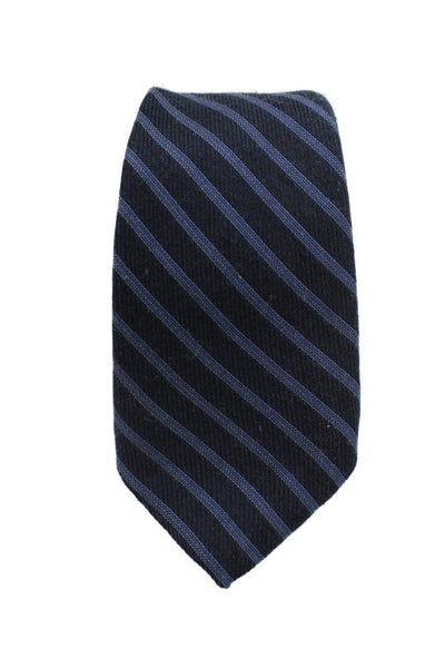 Peter Elliot Mens Silk Blend Skinny Necktie Navy Blue