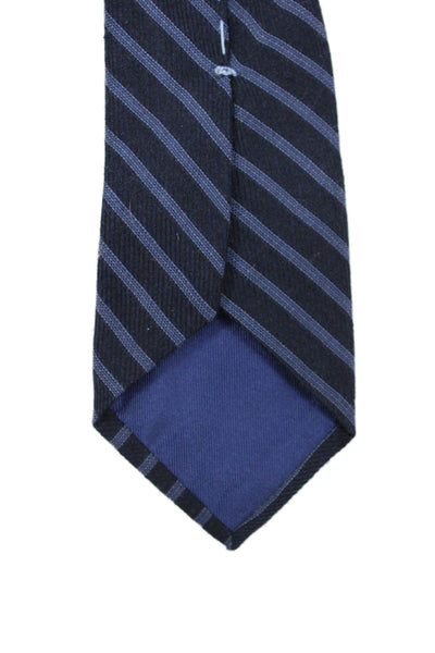 Peter Elliot Mens Silk Blend Skinny Necktie Navy Blue