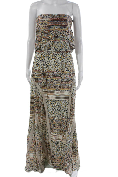 Sachin & Babi Womens Blouson Floral Silk Off Shoulder Long Dress Size 10
