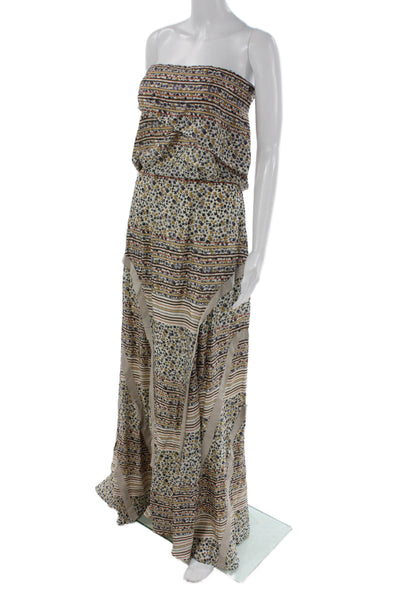 Sachin & Babi Womens Blouson Floral Silk Off Shoulder Long Dress Size 10