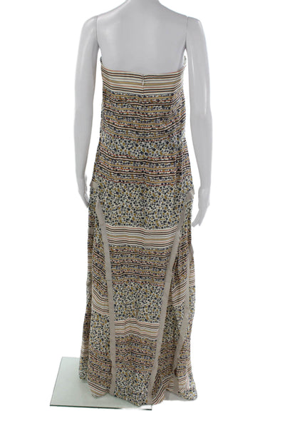 Sachin & Babi Womens Blouson Floral Silk Off Shoulder Long Dress Size 10