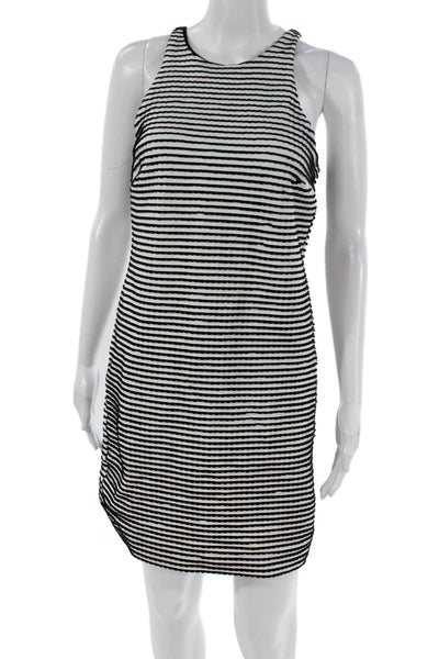 Nicole Miller Women Multicolor Striped Sleeveless Shift Dress Knee Length Size S