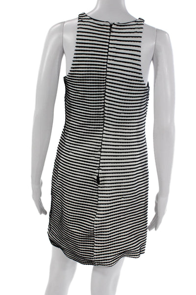 Nicole Miller Women Multicolor Striped Sleeveless Shift Dress Knee Length Size S