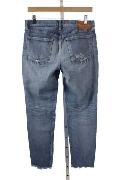 Moussy Womens Cropped Blue Jeans Cotton Blend Mid Rise Size 28